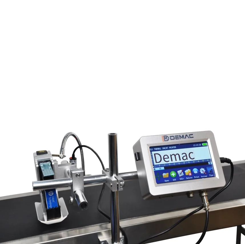 Thermal inkjet printer system on a packaging line