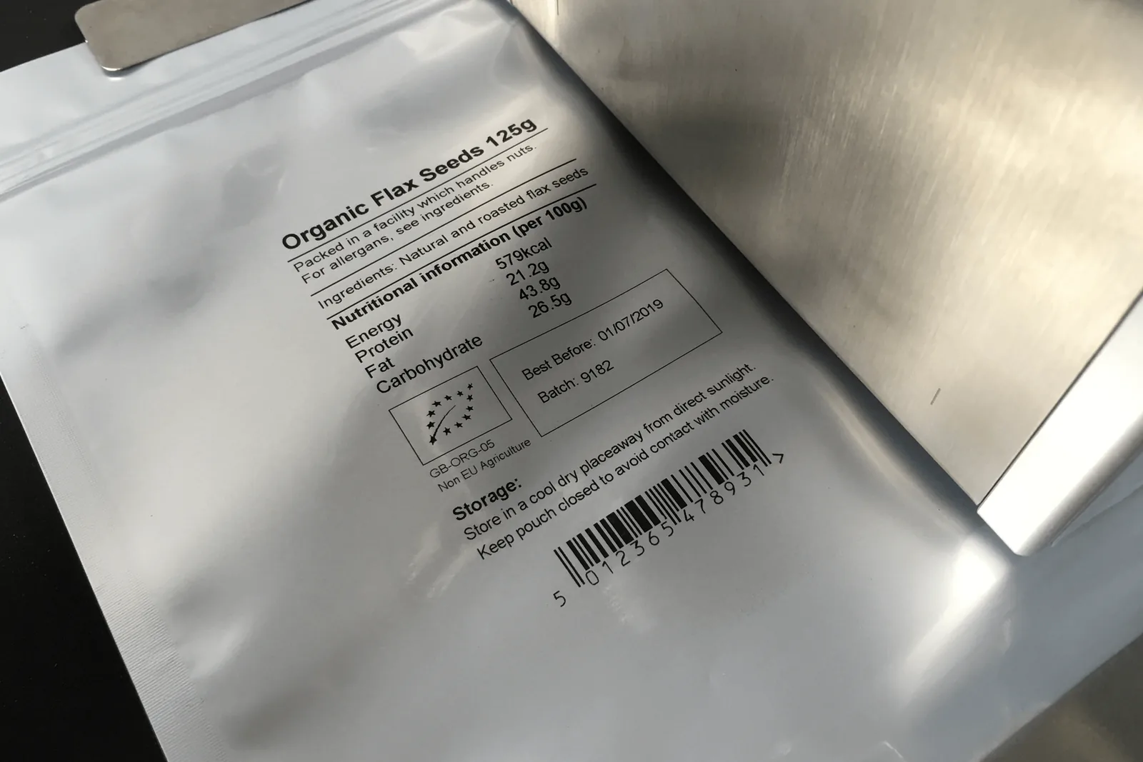 Thermal overprinter print sample with variable data and barcode